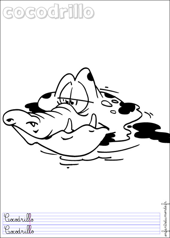 coloriage crocodile 3 .. Coloriages Animaux de la jungle en italien